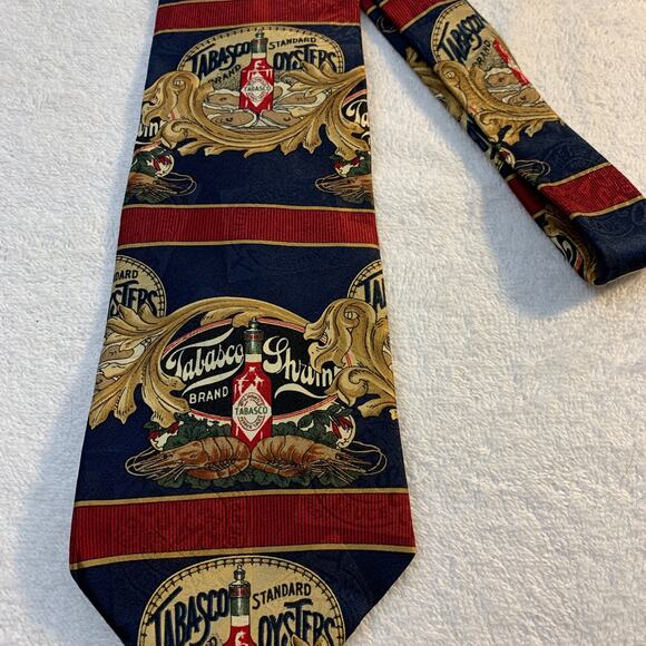 Mens Tabasco 100% silk tie - Picture 3 of 5